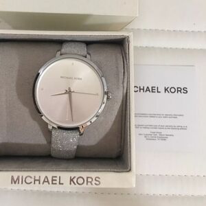 Michael Kors MK2793 Women's Charley Silver Sparkle Leather Watch